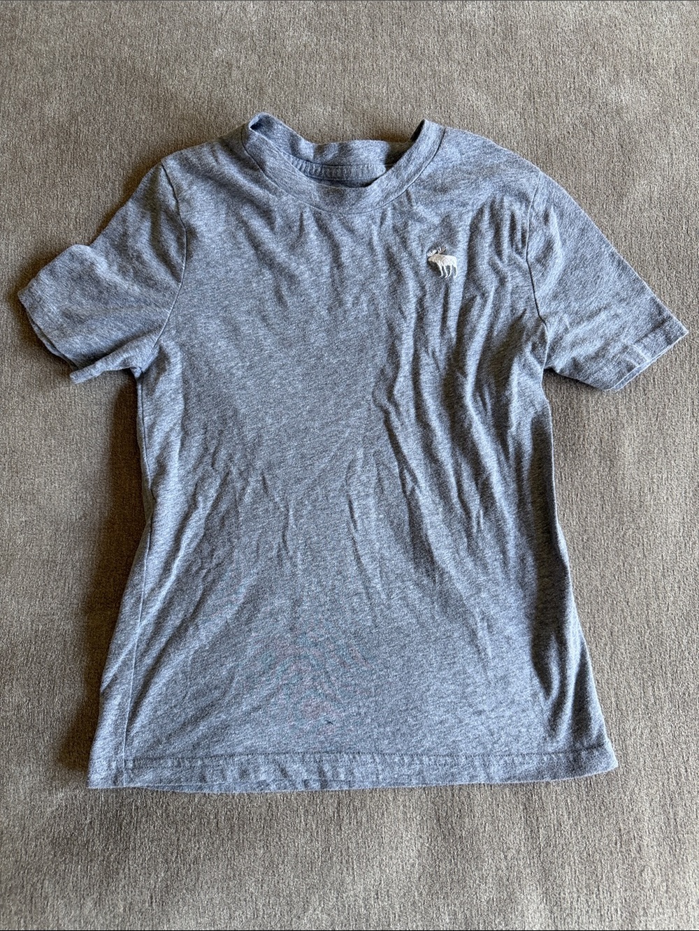 Abercrombie & Fitch Heather Gray Logo T-Shirt Boys 9/10